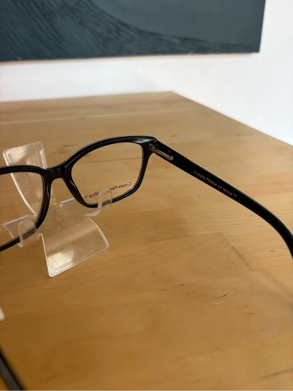 Peace Love Dream Big Black White Art Tools Rectangle Eyeglasses 55-15-140 NWT